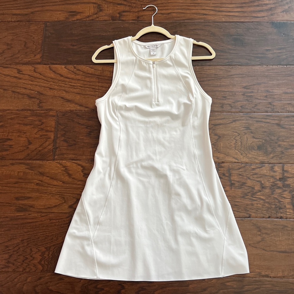 Athleta Women's White Zip-Front Tank Top golf/tennis Dress